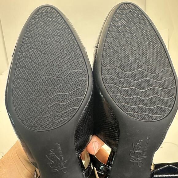 Womens LifeStrides Becoming Slingback‎ pump shoes Black Sz 8W Strap Wedge Party - Picture 8 of 9